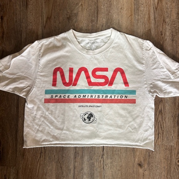 Chemistry Tops - Chemistry White NASA Crop Top